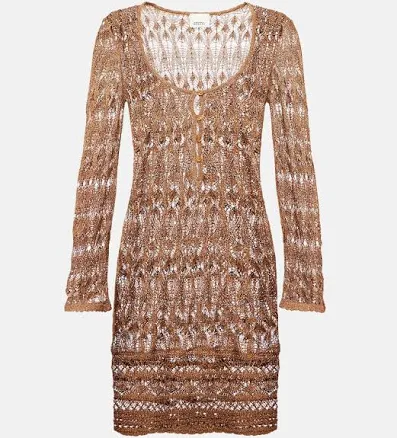 Isabel Marant Women's Pia Metallicized Lace-Knit Dress