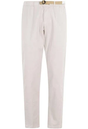 White Sand Belted Cotton Pants