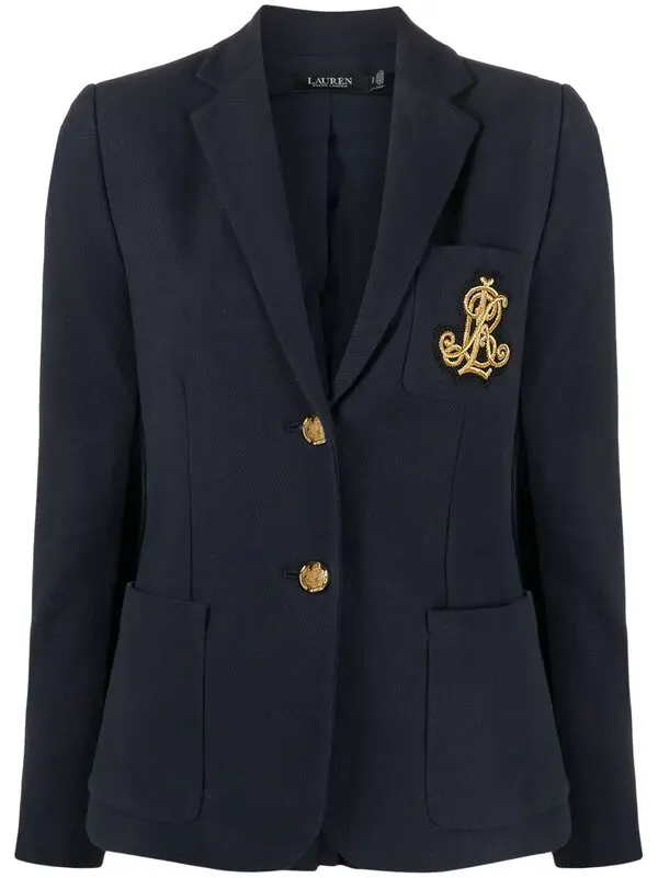 Embroidered-logo Blazer