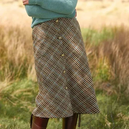 House of Bruar Ladies Tweed Button Through Skirt