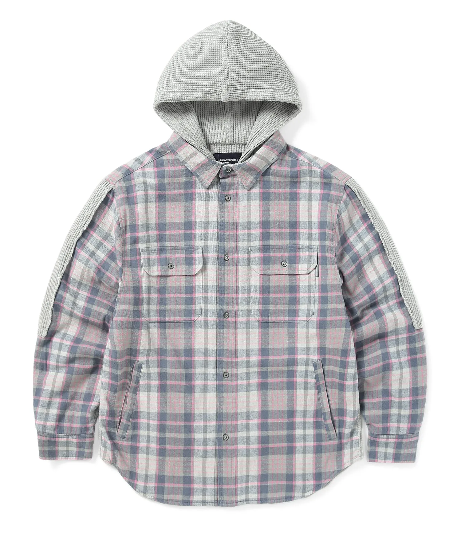 FCP Plaid Check Hood Shirt Grey