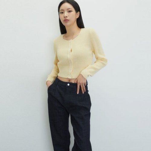 Square Neck Textured Cardigan