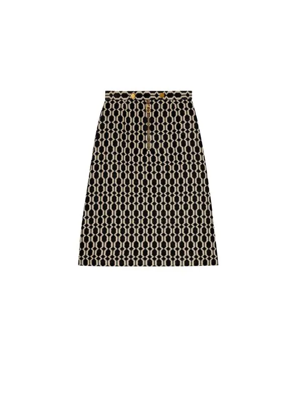 Optical Tweed Skirt