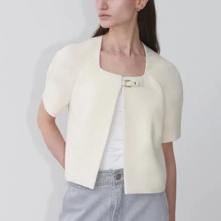 LOEUVRE Short Sleeve Tweed Raglan Jacket SW5MJ209-CW