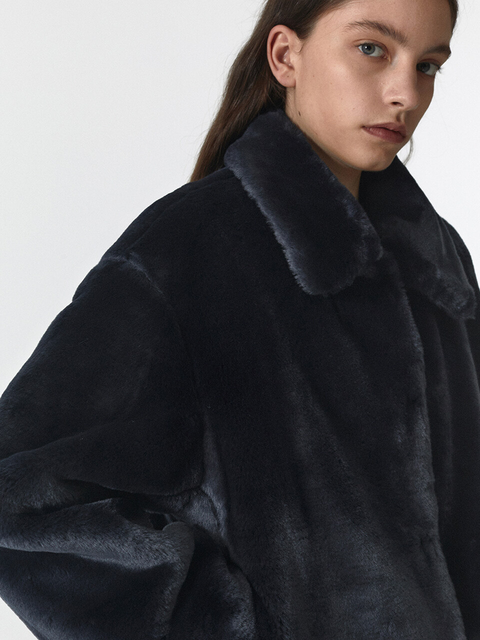 FUR CROP JACKET WOMEN JA [DEEP NAVY]