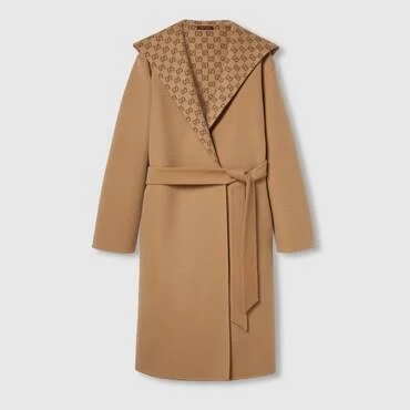 Gucci Reversible GG Silk Wool Blend Coat