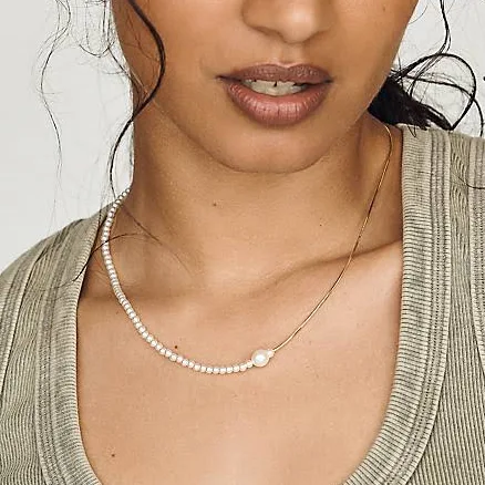 Anthropologie Pearl Duet Necklace