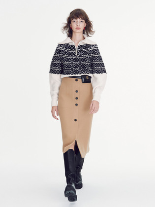 Jacquard Knit Zip-up Full Over