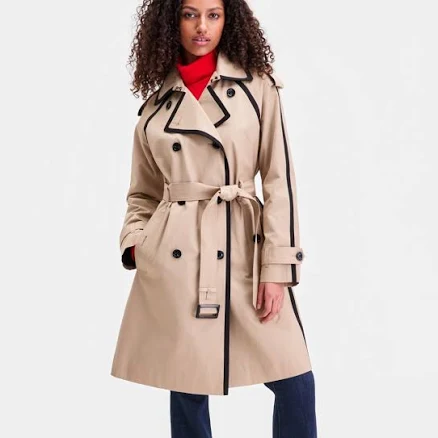 London Fog Women's Double-Breasted Belted Trench Coat