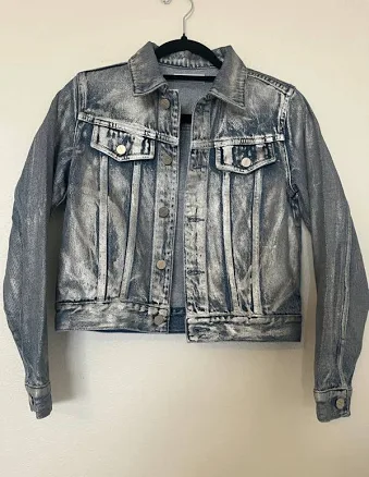 604 Service Silver Coated Denim Jacket
