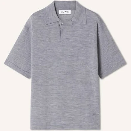 Lanvin - Merino Wool Polo Shirt For Men - Light Grey - Size 2XL