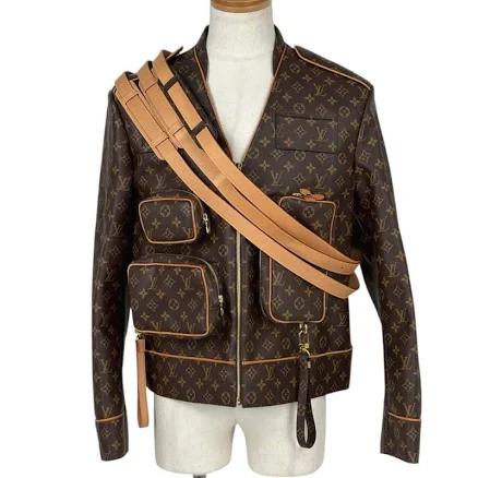 Louis Vuitton Monogram Admiral Jacket Brown Polyester Used