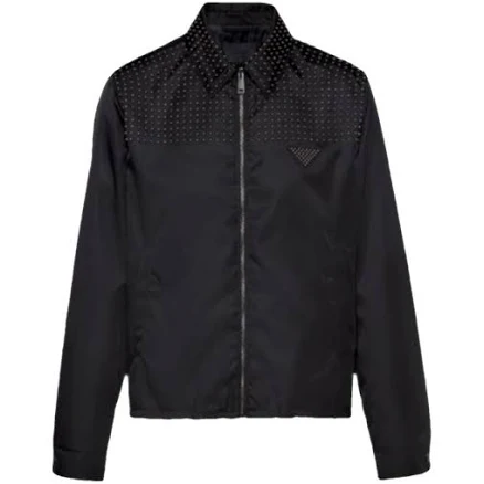 Prada Men's Studded Re-Nylon Blouson Jacket