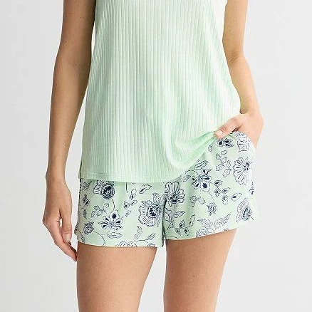 Croft & Barrow Women's Lush Luxe Rib Pajama Tank Top & Pajama Shorts Set