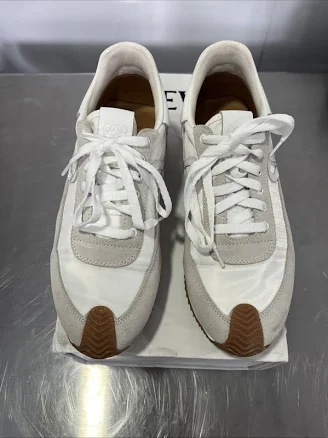 Loewe Flow Runner Sneakers In White Nylon And Suede