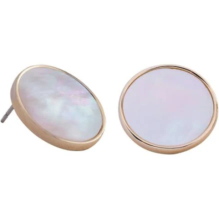 Mother of Pearl Point Circle Post Earrings