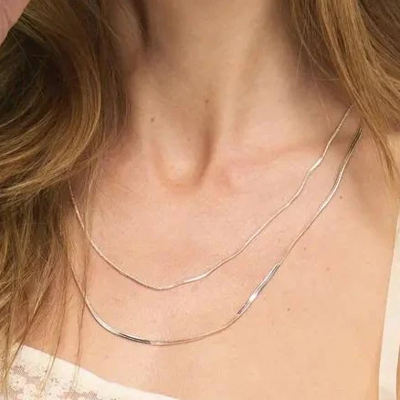 Lucky Brand Snake And Curb Chain Set