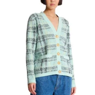 Balmain Women's Loose Glitter Tweed Cardigan