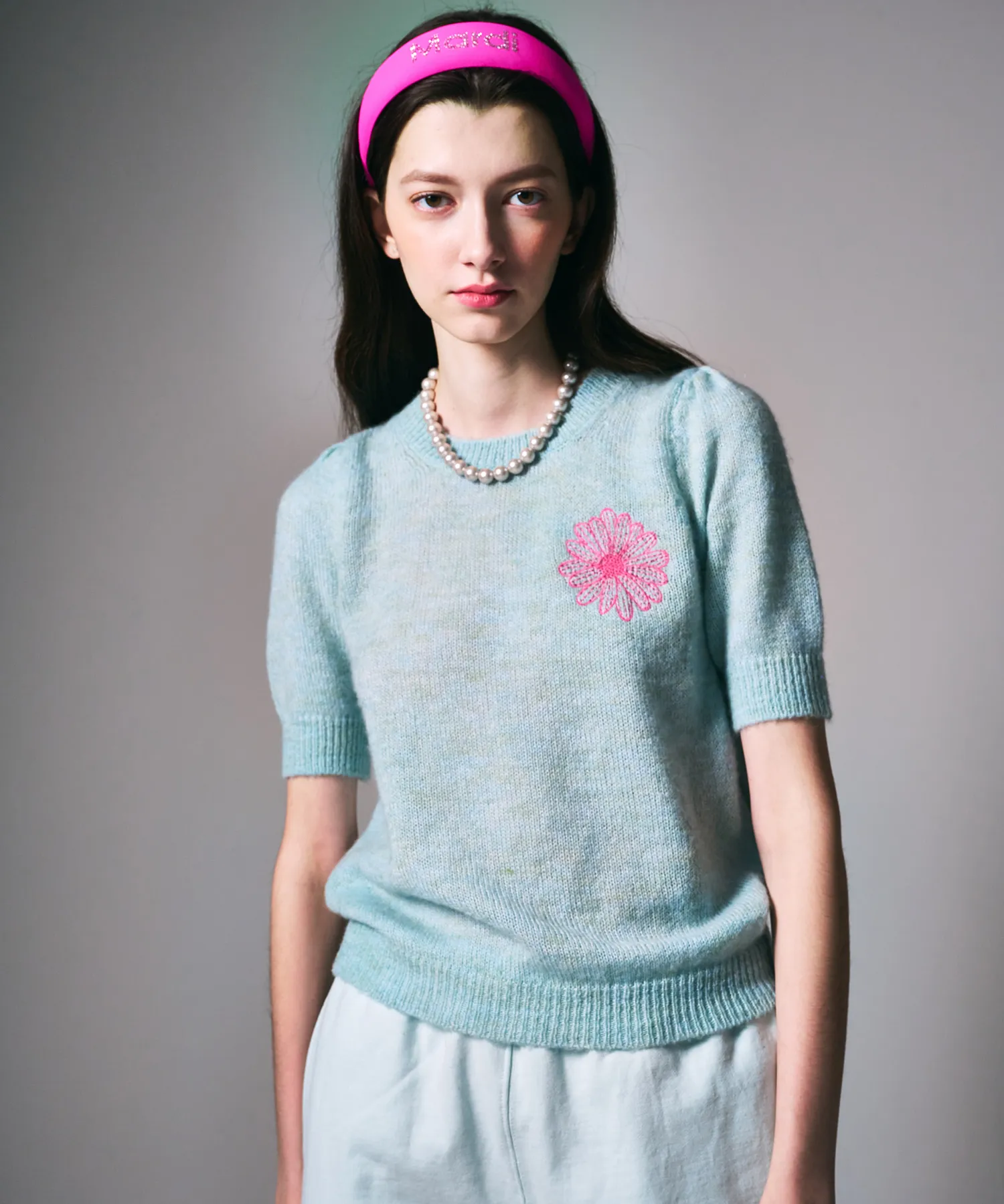 MOHAIR TOP PUFF SLEEVE_MINT PINK