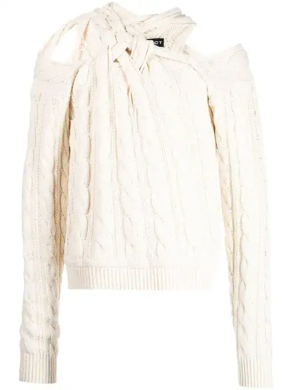 Asymmetric Cable-knit Jumper