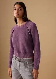 Buttons detail knit sweater