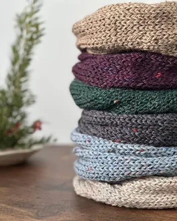 Oversized Knit Tweed Scrunchie