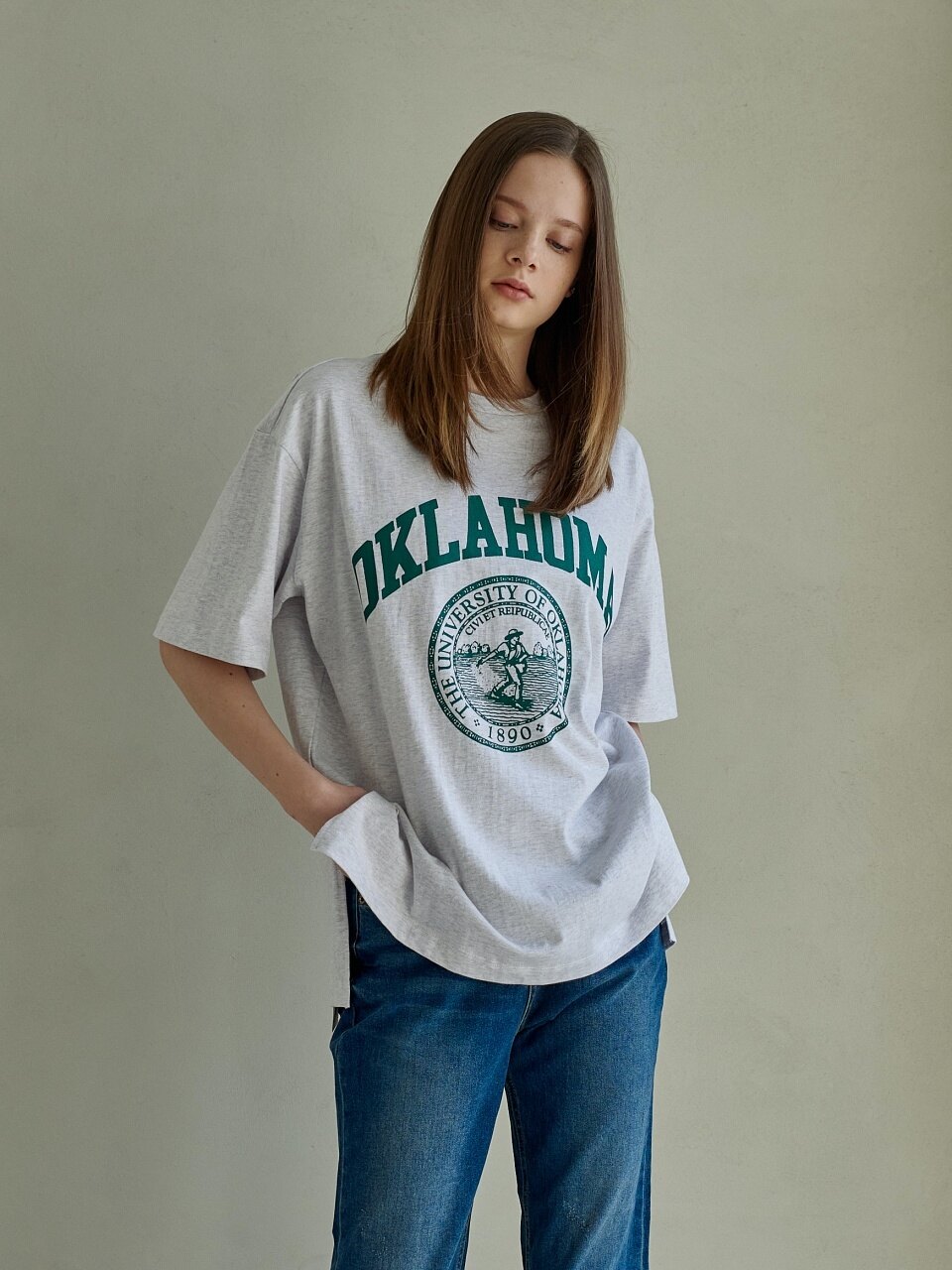OKLAHOMA PRINT T-SHIRT_WH MELANGE