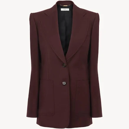 Chloe Women's Single-Breasted Wool Gabardine Blazer Jacket
