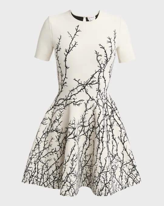 Thorn Embroidered Mini Dress
