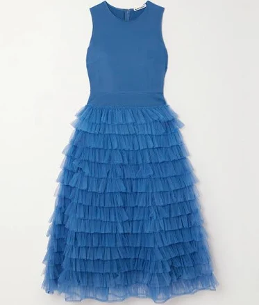 MOLLY GODDARD Teresa Ruffled Tulle Midi Dress