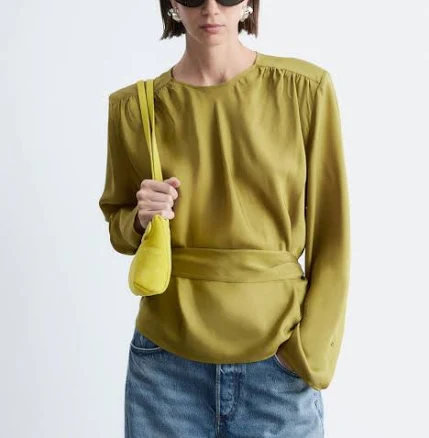 & Other Stories Gathered Tie-Belt Blouse