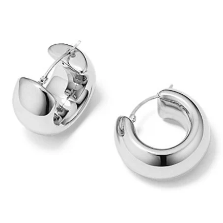 Bold Sterling Twist Hoops, Sterling Silver