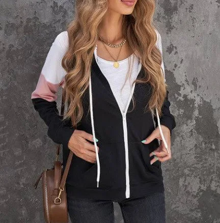 Colorblock Zip-Up Hoodie