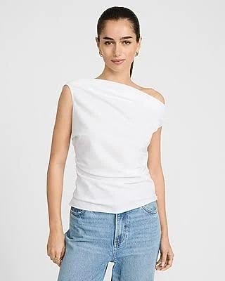 Express Women's Asymmetrical Off The Shoulder Draped Top