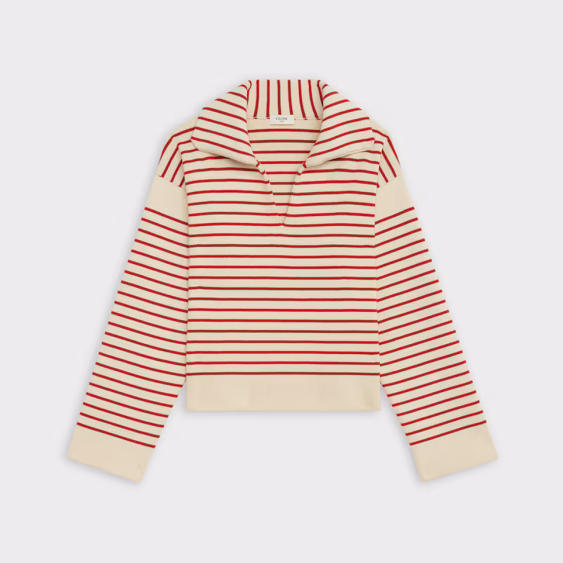 Marin Open Collar Sweater In Cotton
