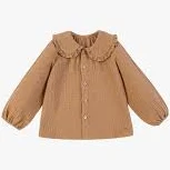 Double Layer Crepe Blouse - Caramel