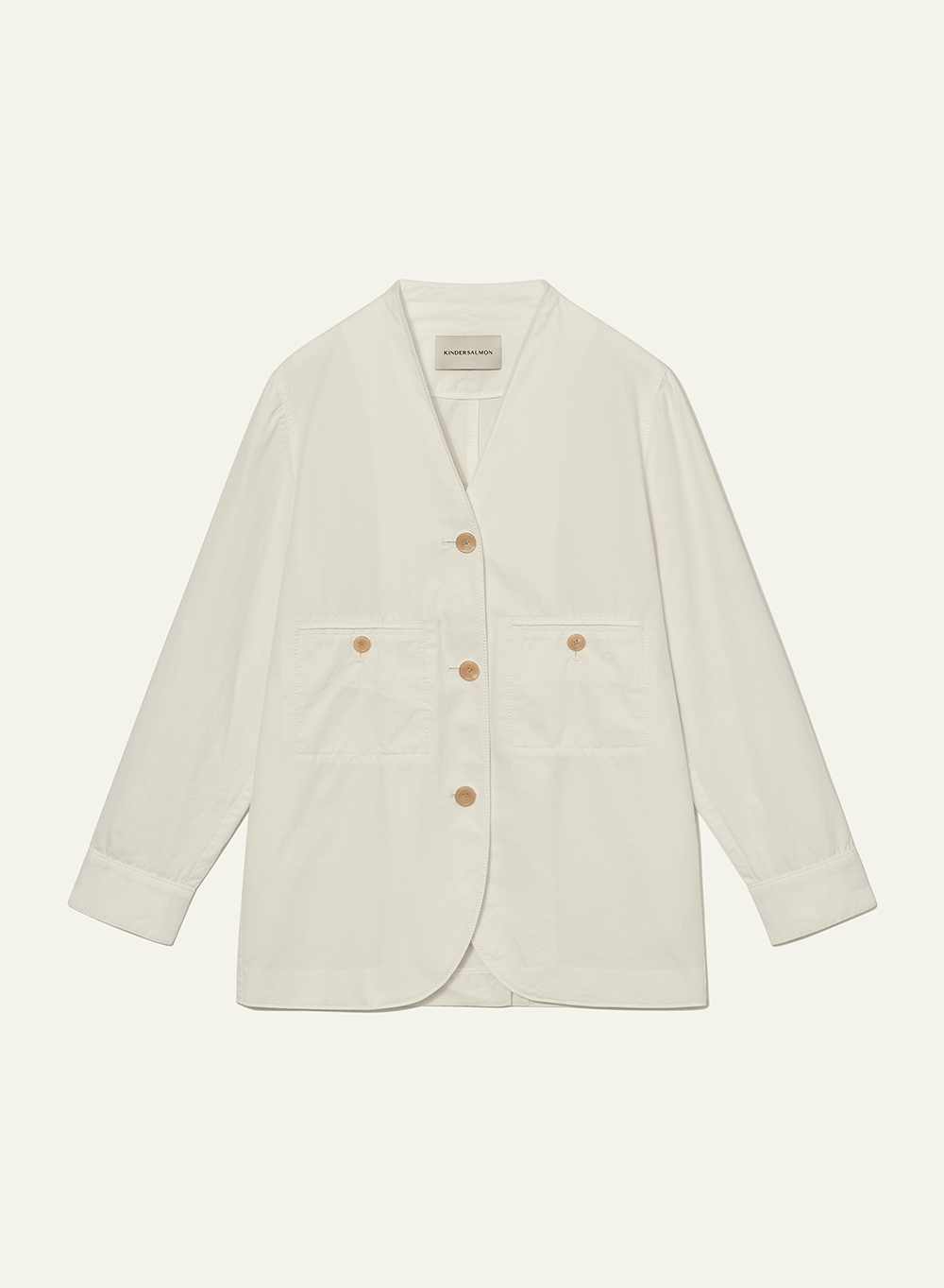 Leda Collarless Jacket Off-White