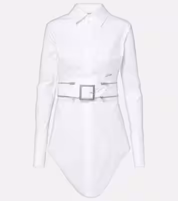 Belted Cotton-blend Shirt Dress