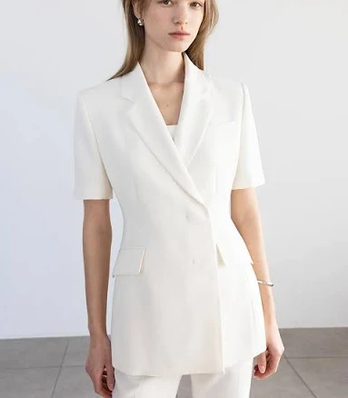 BAU by Bride And You TRINITY Double Breasted Tailored Half Sleeve Blazer