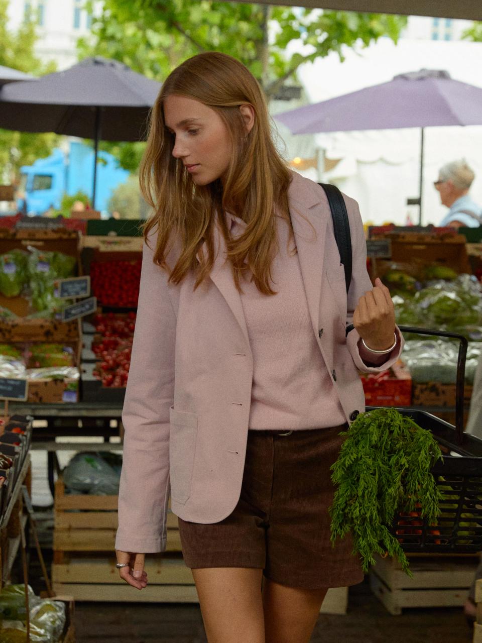 Fredericks Pocket Tailored Jacket (Pink / Beige)