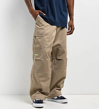Empyre Ultra Loose Khaki Cargo Skate Pants
