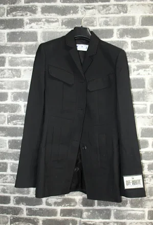 Off-White Dry Wo Fitted Jacket Single-Breast Blazer Size IT 40 Wool