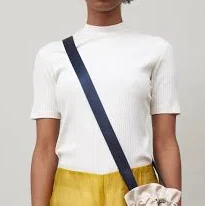 IVORY Short Sleeve Rib MOCKNECK