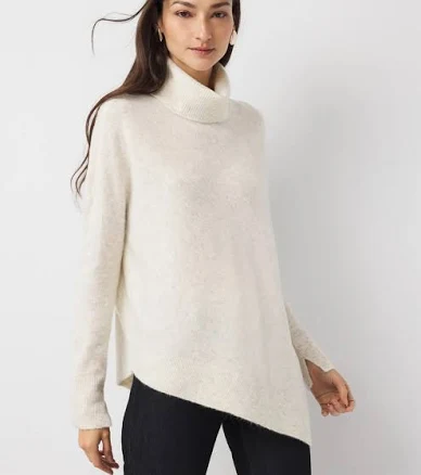 White House Black Market Women's Asymmetrical Hem Turtleneck Sweater