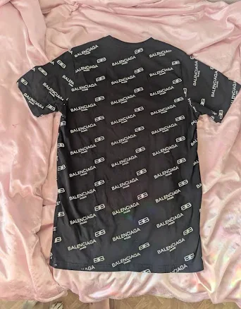 Balenciaga Black Logo Print Cotton Jersey Crew Neck Men's T-shirt Med