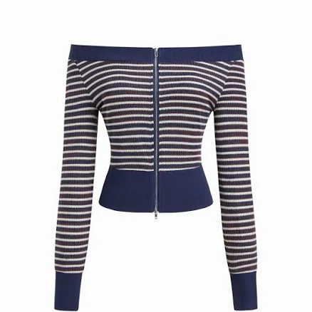 Off-Shoulder Knit Fabric Sweatshirt