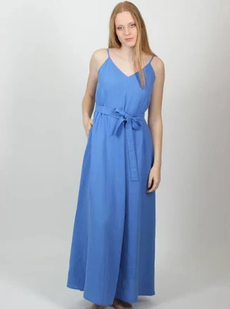 Linen Maxi Dress with Pockets