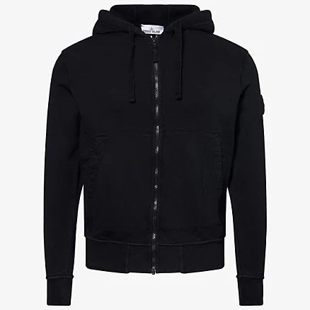 Stone Island Men's Brand-Patch Zip-Up Cotton Hoodie