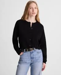 Raglan-Sleeve Cropped Cardigan in Merino Wool
