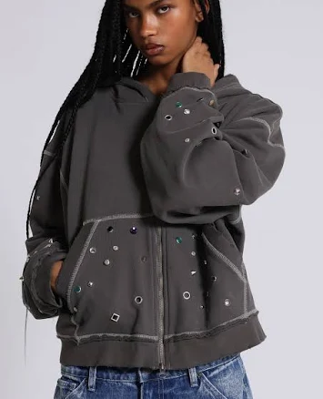 Jaded London Trixa Jewel Studded Hoodie